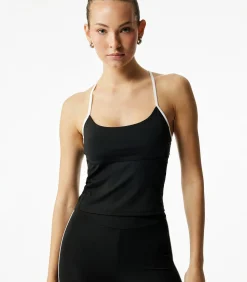 DAMES Koton Zwarte Slim Fit Sporttop Mouwloos Rugdetail