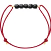 Online Zwarte Spinel armband op 14k gold-filled gouden draad en rode koord DAMES Armbanden
