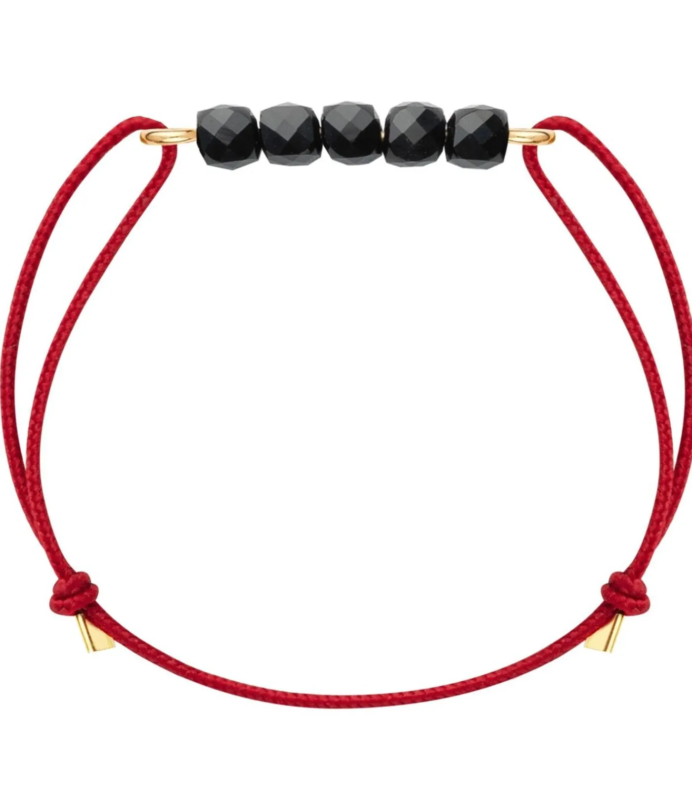 Online Zwarte Spinel armband op 14k gold-filled gouden draad en rode koord DAMES Armbanden