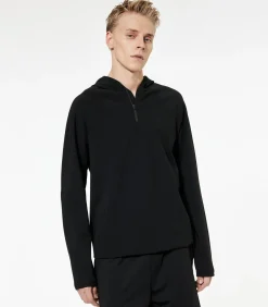 Heren Koton Zwarte Sport Hoodie Lange Mouwen