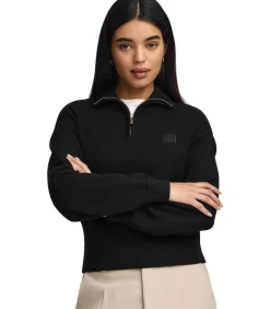 Online Zwarte trui van katoen met een halve rits DAMES Truien & Cardigans