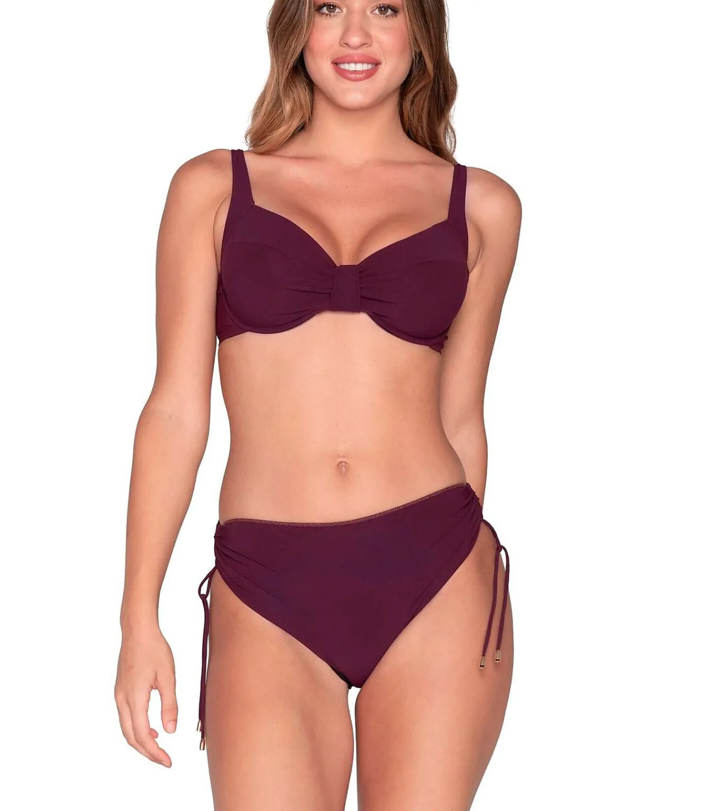 DAMES LUNA Zwemshortje met gerimpelde zijkanten BLUE SENSE